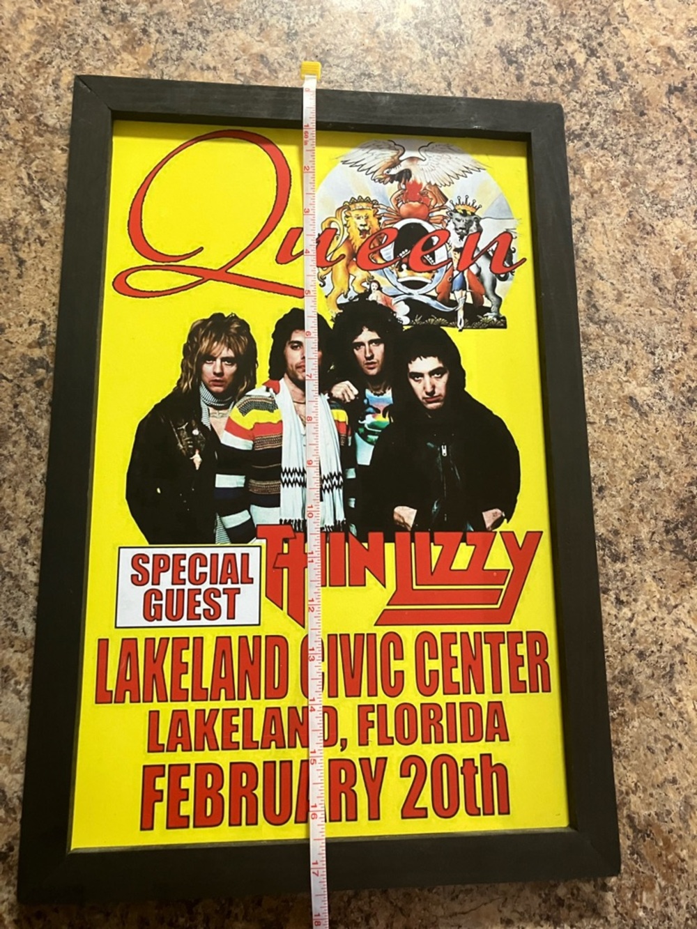 🌸 Wooden Printed Queen Concert Poster Wall Art - Yellow Red - Picture 2 of 4